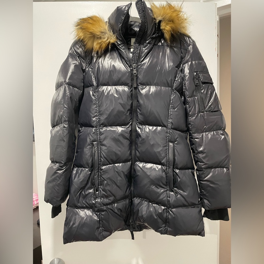 Womens S13 black hooded winter jacket